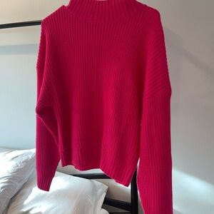 Women's Ribbed Knit Sweater - Vibrant Pink